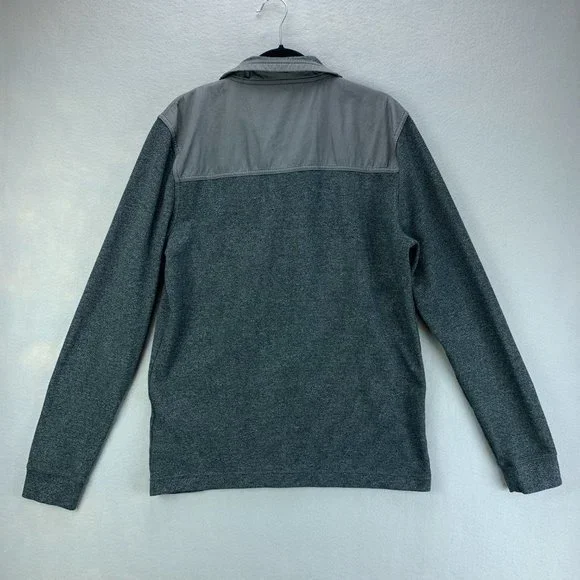 **SOLD**Banana Republic Mens Shirt Large Gray Long Sleeve Thermal Snap Pockets - Picture 4 of 12